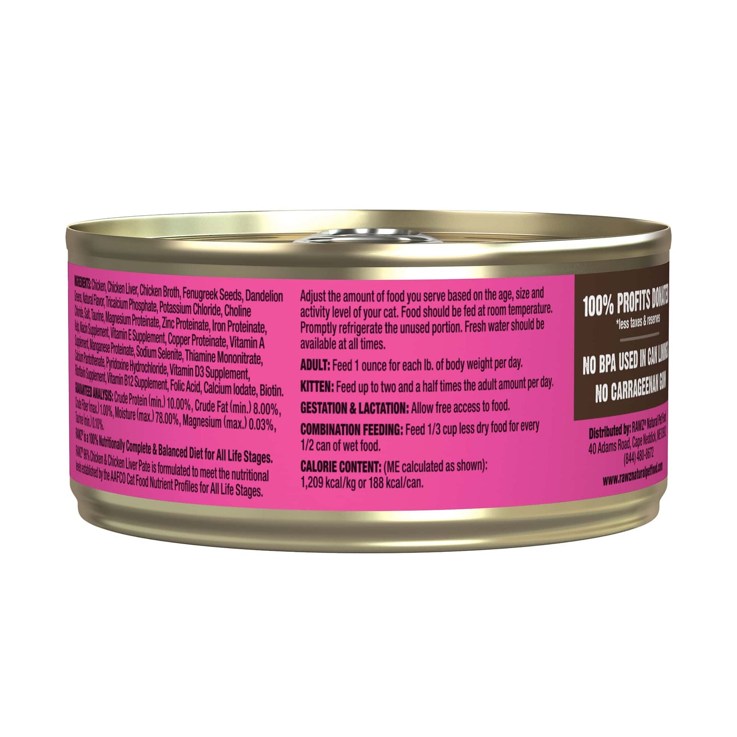 RAWZ 96% CHICKEN & CHICKEN LIVER PATE CAT FOOD
