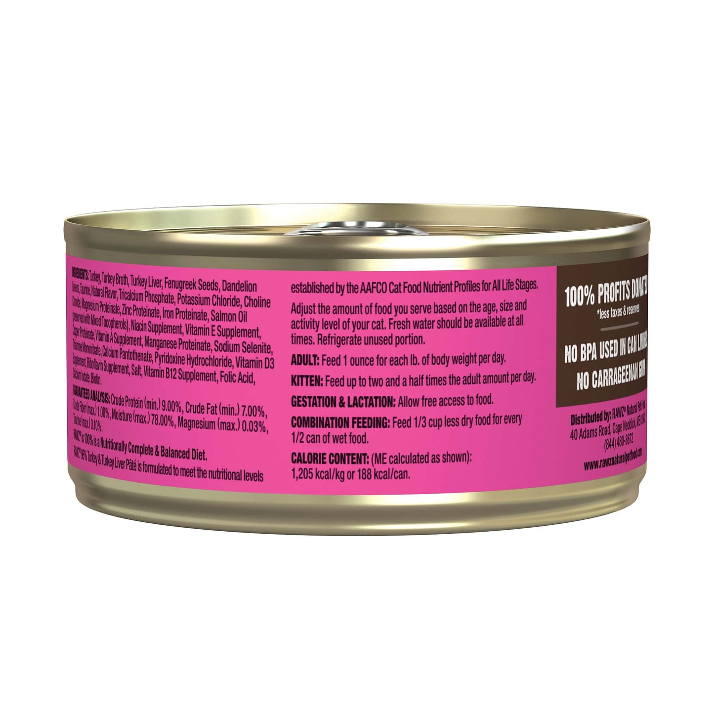 RAWZ 96% TURKEY & TURKEY LIVER PATE CAT FOOD