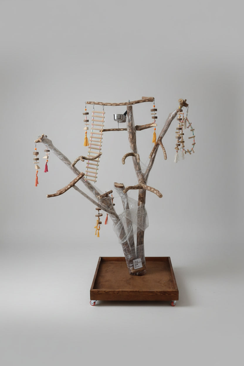 Wood Bird Stand