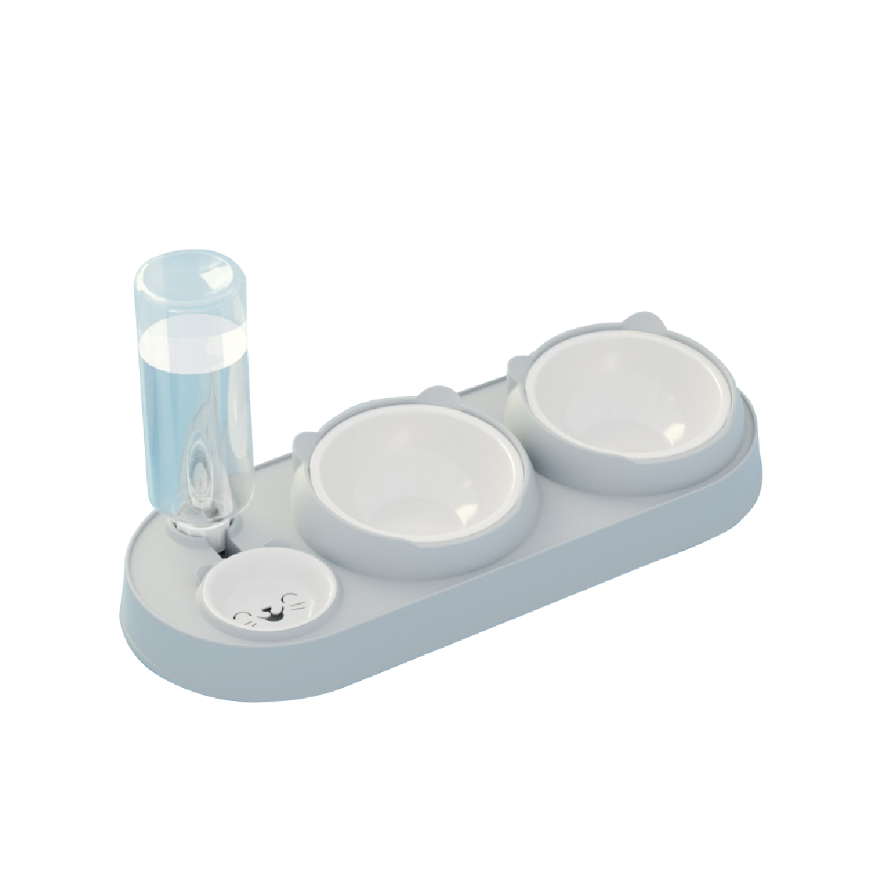 Pet Dual Bowls With Water Feeder 40.5 X 16.5 CM 500 ml