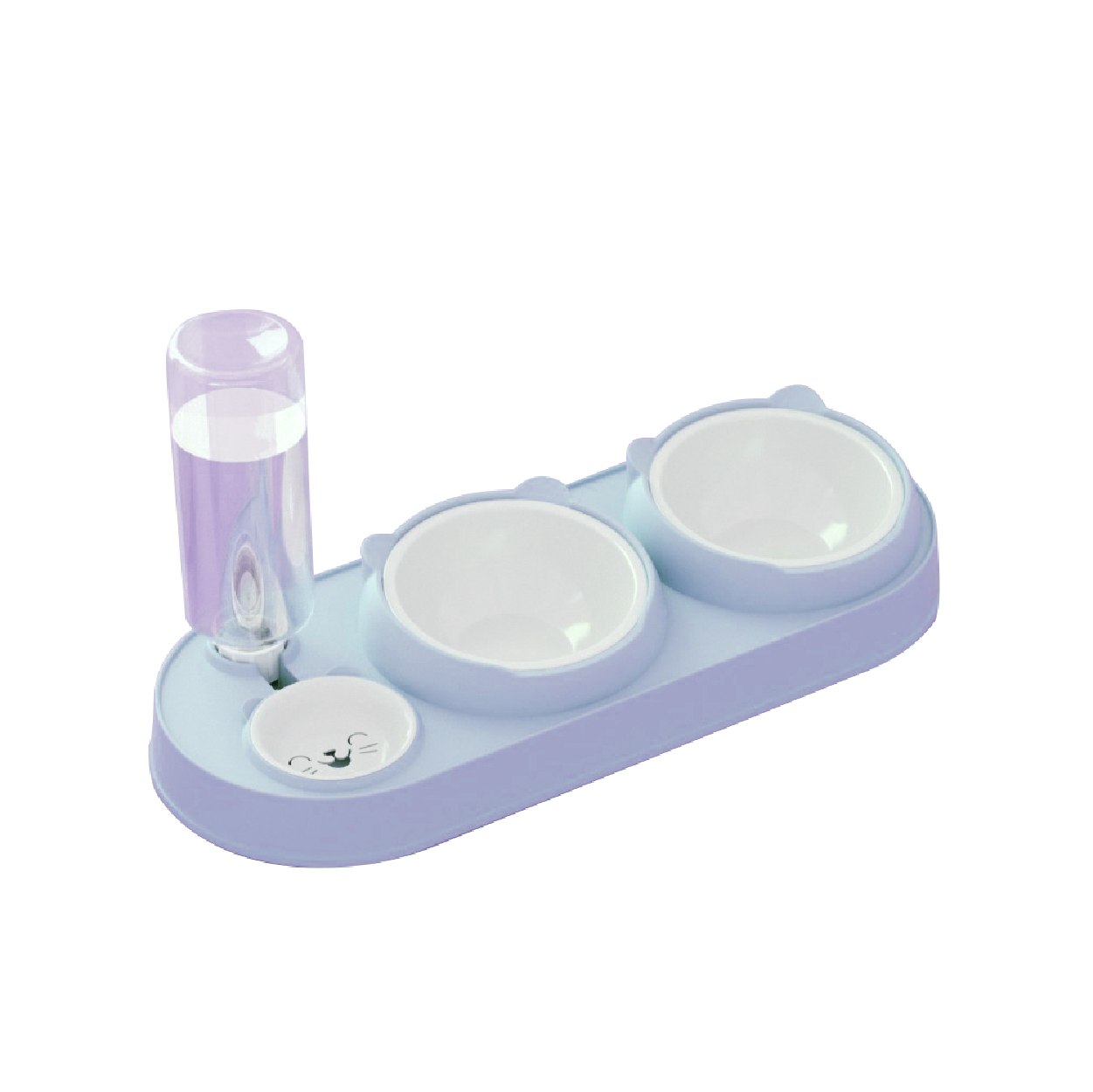 Pet Dual Bowls With Water Feeder 40.5 X 16.5 CM 500 ml