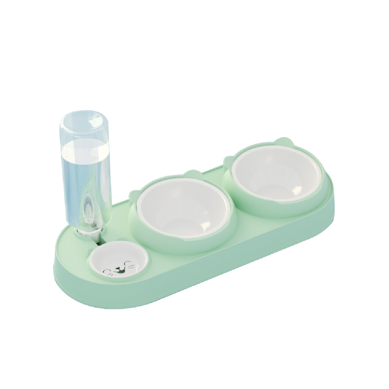 Pet Dual Bowls With Water Feeder 40.5 X 16.5 CM 500 ml