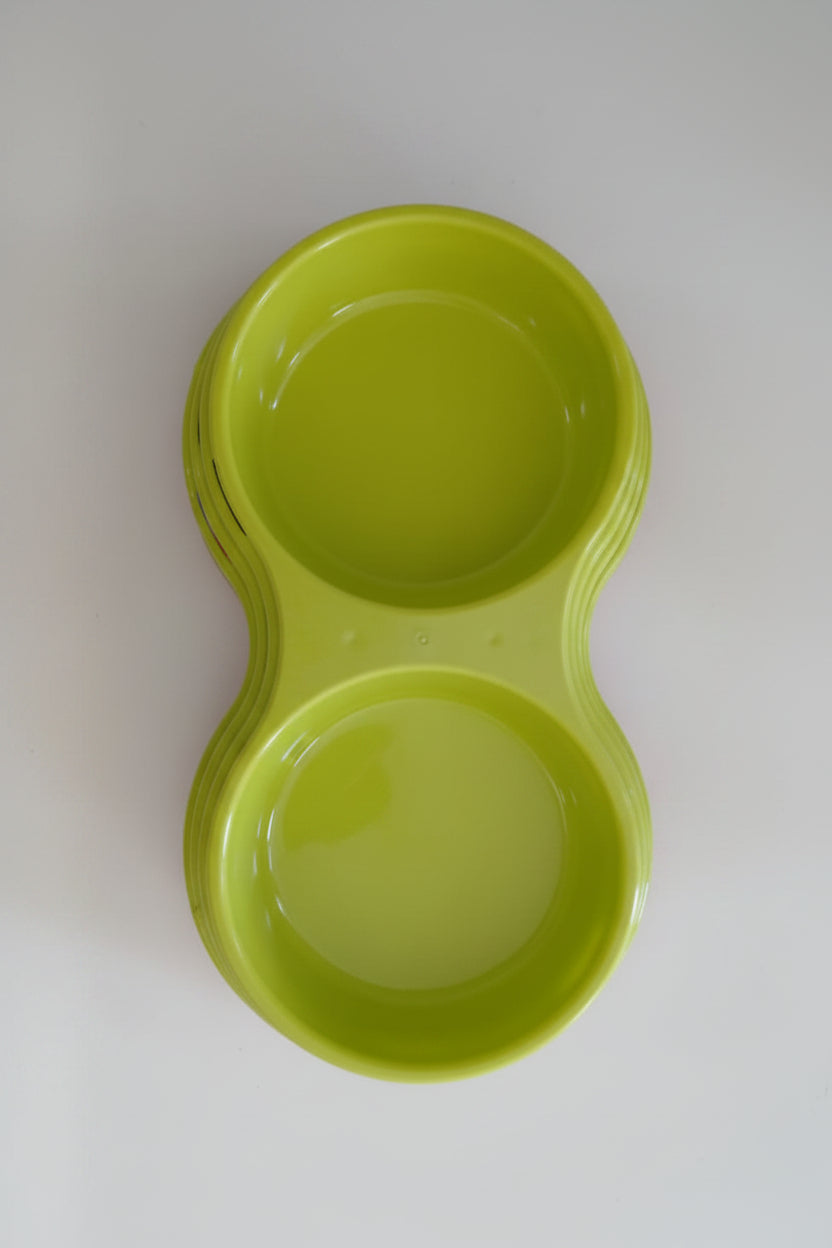 Plastic double Bowl (Various Colors)