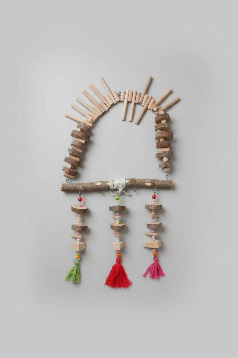 Natural Wood Bird Swing